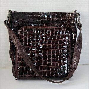 High Quality Brighton Croc Embossed Leather Shoulder Bag